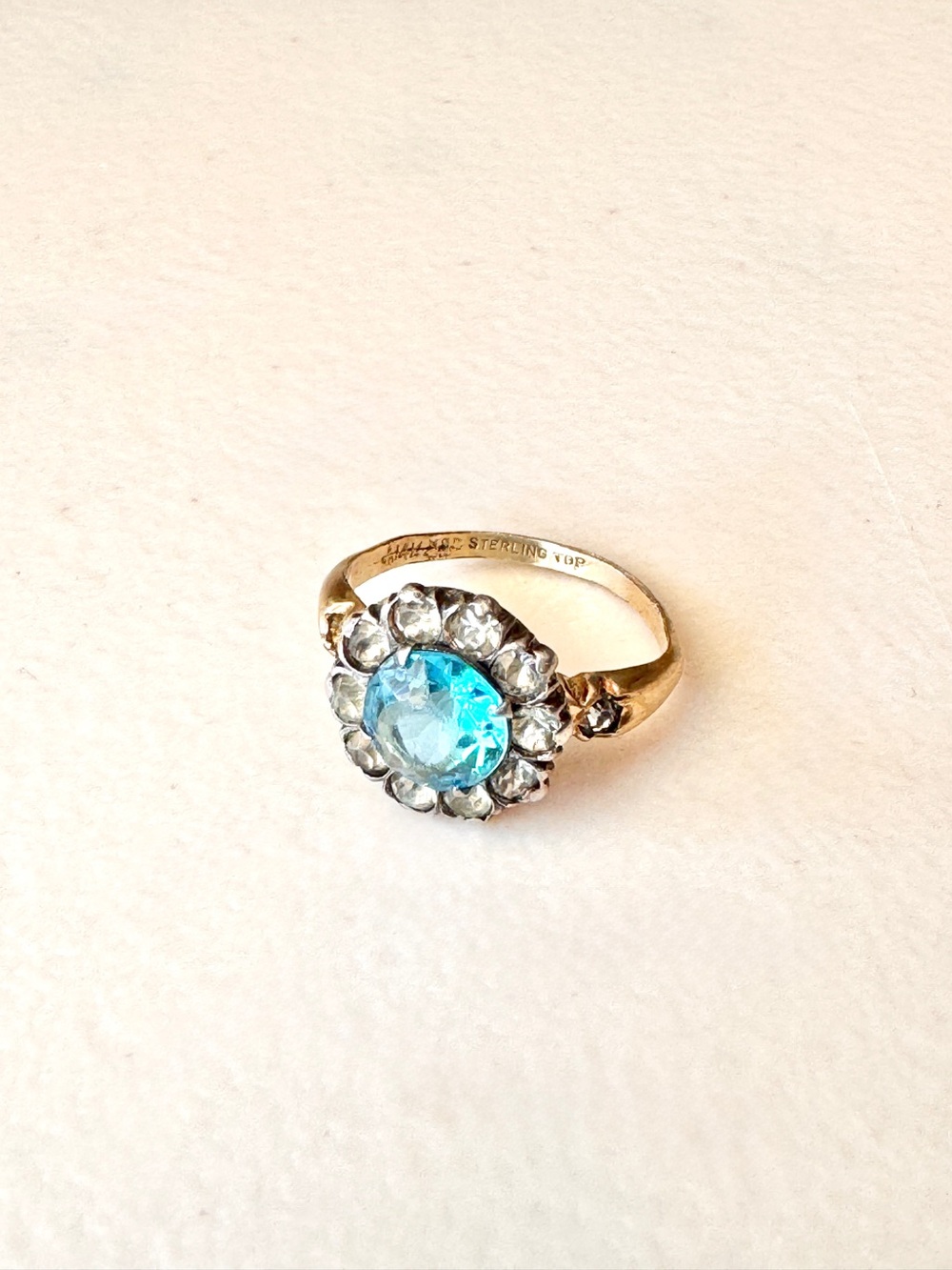 Vintage 1940s–1950s Clark & Coombs Multi-Stone Cocktail Ring, Size 7